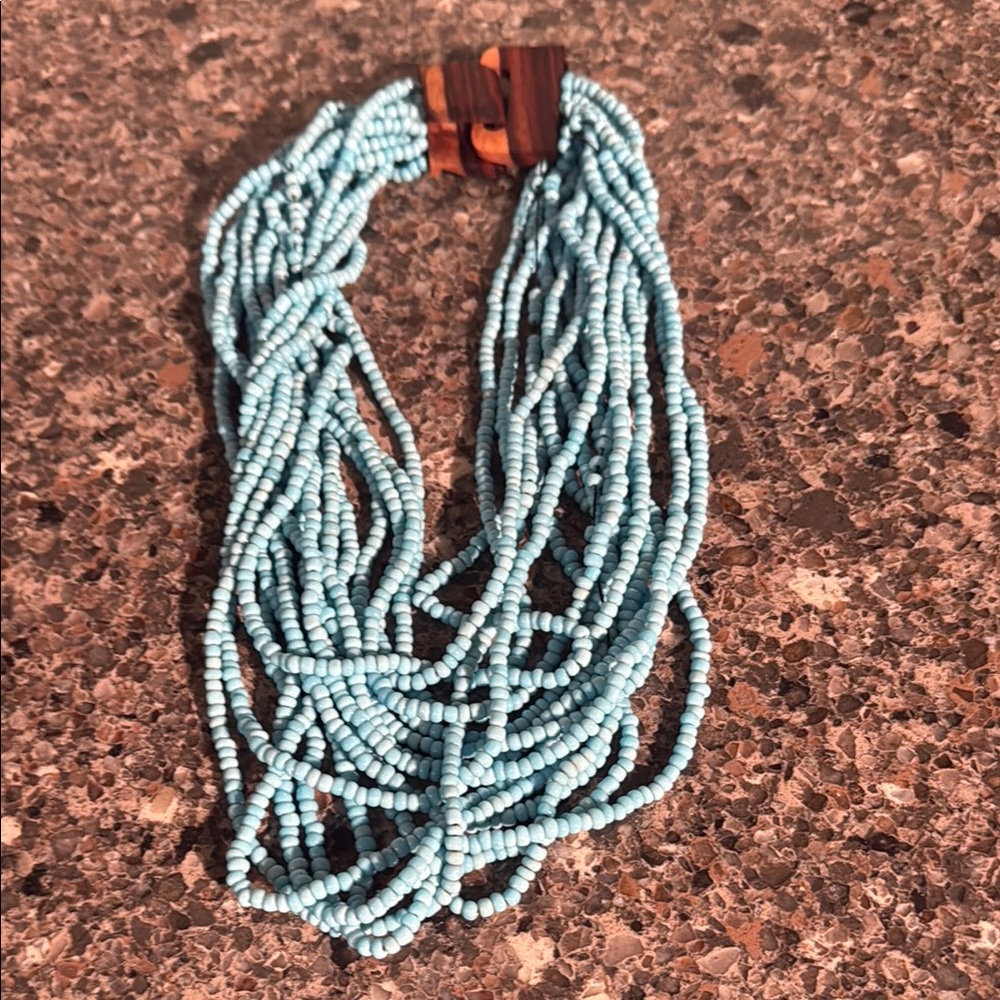Elegant Blue Beaded Necklace